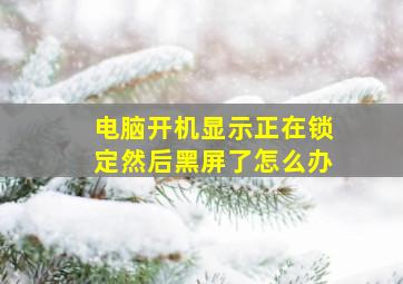 电脑开机显示正在锁定然后黑屏了怎么办