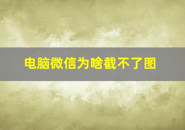 电脑微信为啥截不了图