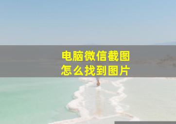 电脑微信截图怎么找到图片