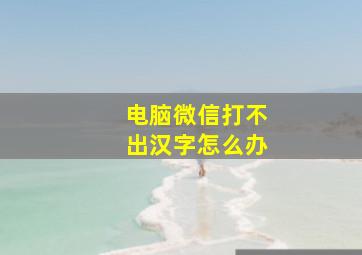 电脑微信打不出汉字怎么办