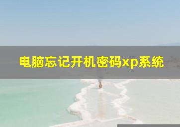 电脑忘记开机密码xp系统