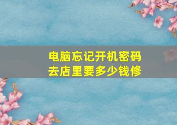 电脑忘记开机密码去店里要多少钱修