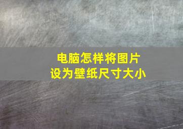 电脑怎样将图片设为壁纸尺寸大小