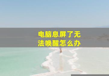 电脑息屏了无法唤醒怎么办