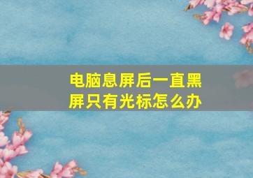 电脑息屏后一直黑屏只有光标怎么办