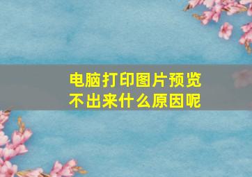 电脑打印图片预览不出来什么原因呢