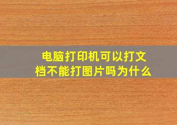 电脑打印机可以打文档不能打图片吗为什么