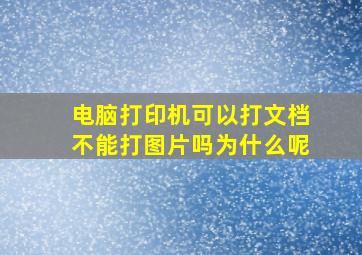 电脑打印机可以打文档不能打图片吗为什么呢