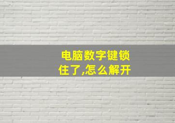 电脑数字键锁住了,怎么解开