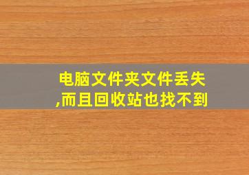 电脑文件夹文件丢失,而且回收站也找不到