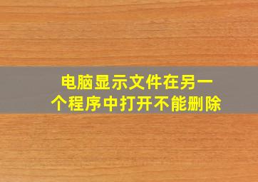 电脑显示文件在另一个程序中打开不能删除