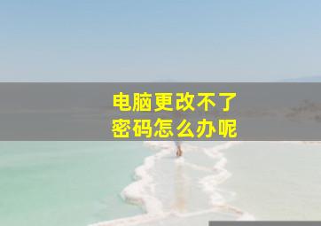 电脑更改不了密码怎么办呢