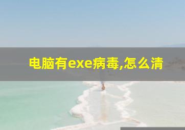 电脑有exe病毒,怎么清