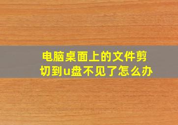 电脑桌面上的文件剪切到u盘不见了怎么办