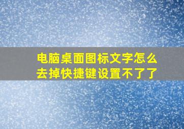 电脑桌面图标文字怎么去掉快捷键设置不了了