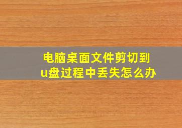 电脑桌面文件剪切到u盘过程中丢失怎么办