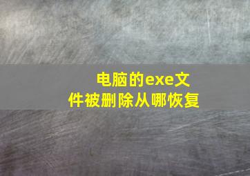 电脑的exe文件被删除从哪恢复