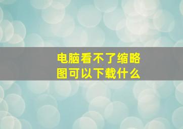 电脑看不了缩略图可以下载什么