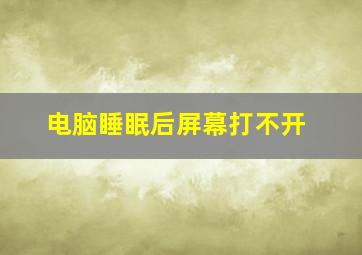 电脑睡眠后屏幕打不开