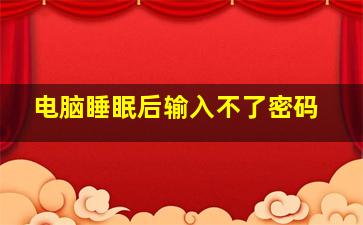 电脑睡眠后输入不了密码