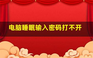 电脑睡眠输入密码打不开