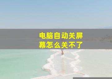 电脑自动关屏幕怎么关不了