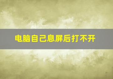 电脑自己息屏后打不开