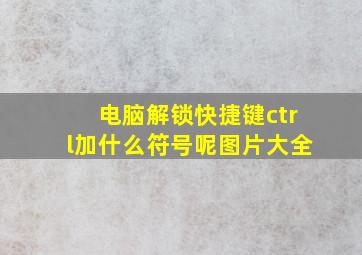 电脑解锁快捷键ctrl加什么符号呢图片大全