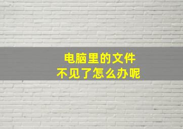 电脑里的文件不见了怎么办呢