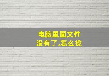 电脑里面文件没有了,怎么找