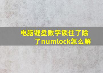 电脑键盘数字锁住了除了numlock怎么解