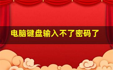 电脑键盘输入不了密码了