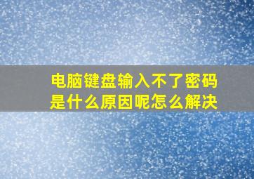 电脑键盘输入不了密码是什么原因呢怎么解决