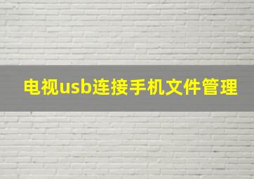 电视usb连接手机文件管理