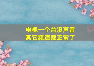 电视一个台没声音其它频道都正常了