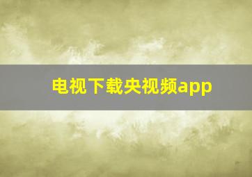 电视下载央视频app