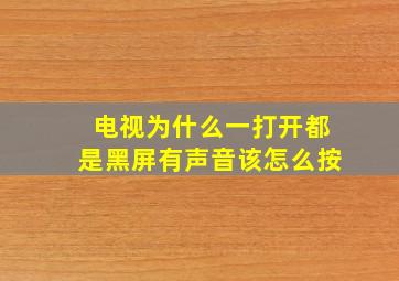 电视为什么一打开都是黑屏有声音该怎么按