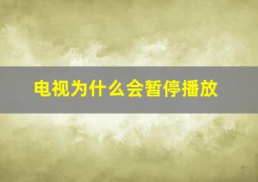 电视为什么会暂停播放