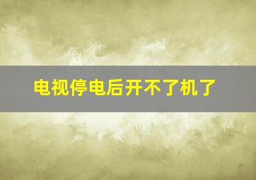 电视停电后开不了机了