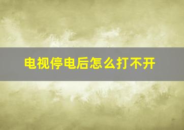 电视停电后怎么打不开