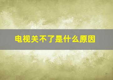 电视关不了是什么原因