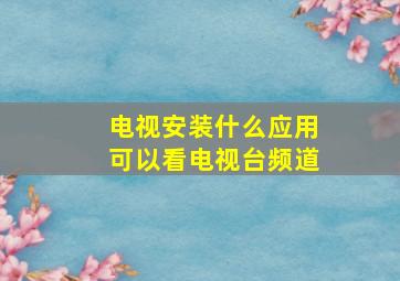 电视安装什么应用可以看电视台频道