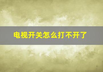 电视开关怎么打不开了