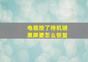 电视按了待机键黑屏要怎么恢复