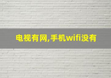 电视有网,手机wifi没有