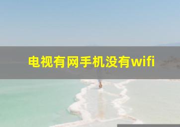 电视有网手机没有wifi