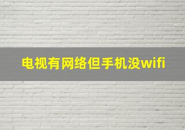 电视有网络但手机没wifi