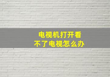 电视机打开看不了电视怎么办