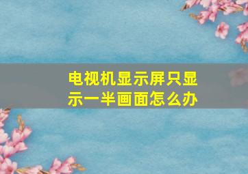 电视机显示屏只显示一半画面怎么办