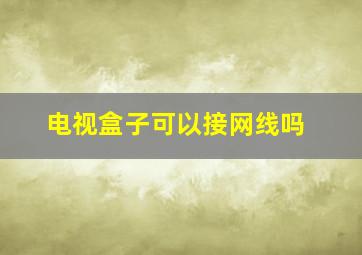 电视盒子可以接网线吗